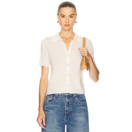 [春季新品]Vince Collared Button Up Top 白色辣妹风REVOLVE新款