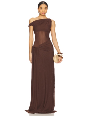 MISHA SISAL 长裙 巧克力色REVOLVE小众新款