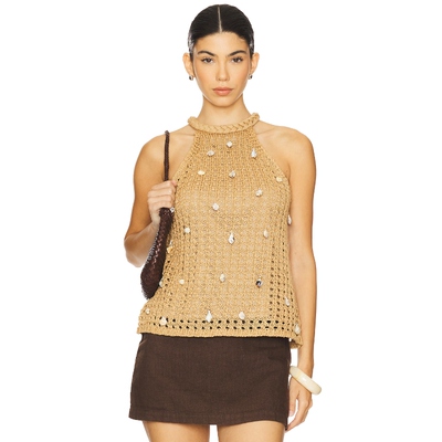 SIMONMILLER BAHI 上装 棕黄色 y2k辣妹风REVOLVE小众新款