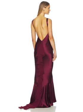 [冬季新品]retrofete AMBROSIA 裙子 酒红色性感礼服REVOLVE