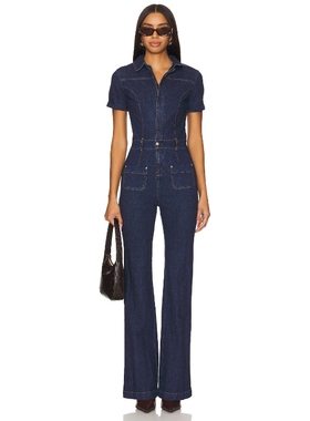 Amanda Uprichard ALEXIA 牛仔连身裤 蓝色丹宁REVOLVE小众新款