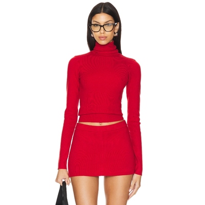 [春节穿搭]Frankies Bikinis 高领毛衣 红色REVOLVE小众冬季保暖