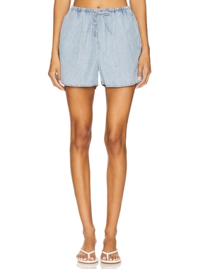 American Vintage PAYBOU 短裤 蓝色美式休闲风REVOLVE小众新款