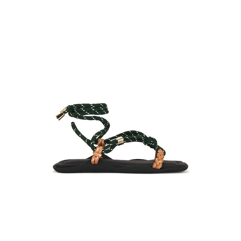 Flòwze FLÒ绿色绑带凉鞋度假风秋冬新品女鞋百搭REVOLVE