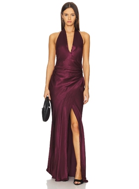 Bec + Bridge ELISIA 裹身长裙 紫色REVOLVE小众新款