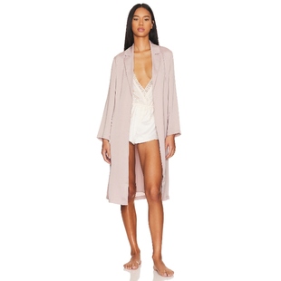 NOTCH COLLAR 长袍revolve时 ROBE Dreams WASHED Barefoot SATIN