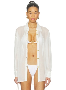 Cin Cin SOLACE 纽扣衬衫 白色REVOLVE小众新款