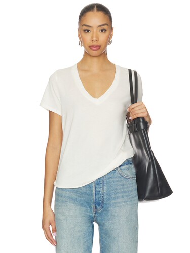 Eterne Cotton V-neck T-shirt revolve小众新款