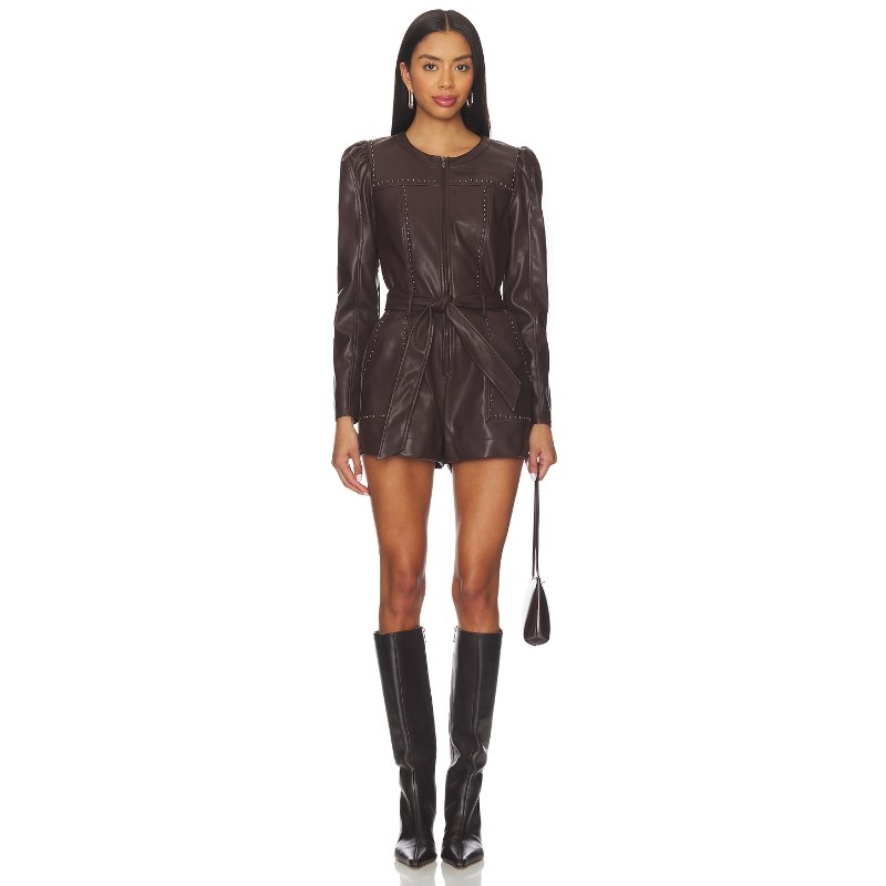 [冬季新品]SAYLOR LORA 连衫裤 巧克力色美式休闲风REVOLVE小众