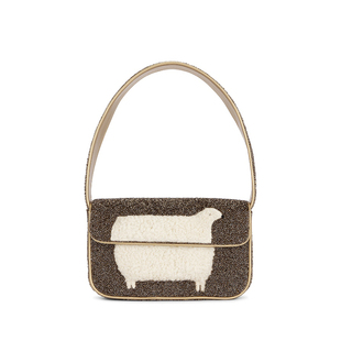 手提包袋 Staud 新品 棕色复古风单肩包腋下包REVOLVE小众 冬季