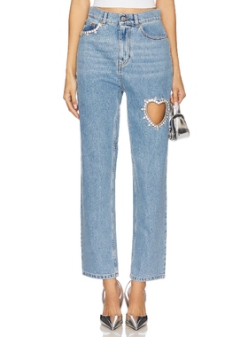 [冬季新品]AREA 牛仔裤 蓝色 美式复古风REVOLVE小众