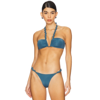 Vix Swimwear Holly Carol Bikini Top 青色REVOLVE小众新款