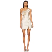 Kim AVERY 裙子 Yumi 金属金色REVOLVE小众新款