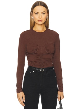 MADISON THE LABEL ESTELLE 上装 巧克力色 y2k辣妹风REVOLVE小众