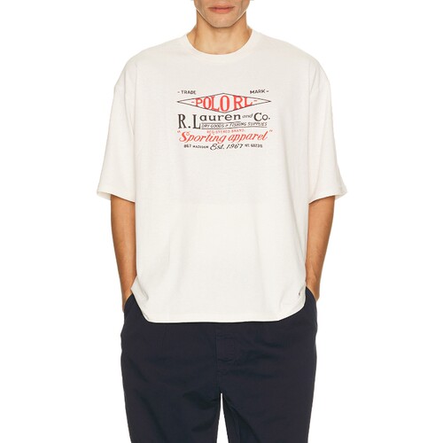 Polo Ralph Lauren米白色上衣印花通勤风秋冬新品T恤REVOLVE