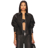 Sei 黑色 FITTED The LEATHER 夹克 街头朋克风REVOLVE小众新款