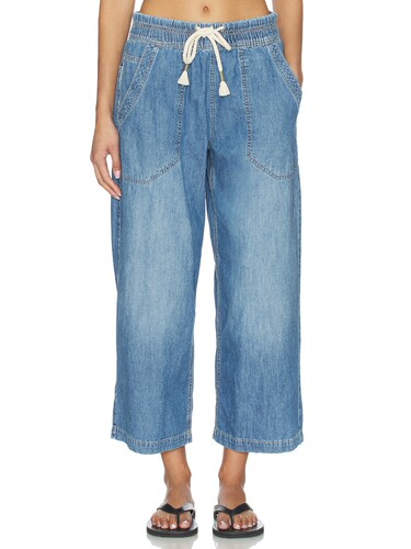 Free People 经典百搭日常松紧带8分裤牛仔裤 revolve小众新款