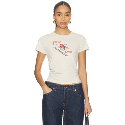 DAYDREAMER SKI 图案T恤 奶油色 y2k辣妹风REVOLVE小众新款