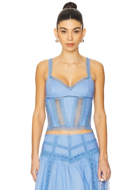 [春季新品]Charo Ruiz Ibiza POPPY 上装蓝色辣妹风REVOLVE新款