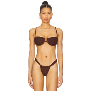 比基尼文胸上装 PETAL 巧克力色辣妹风REVOLVE Swim Montce