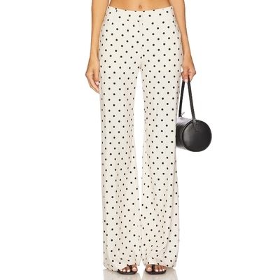 Amanda Uprichard SADDLER 长裤 米色 美式休闲风REVOLVE小众新款