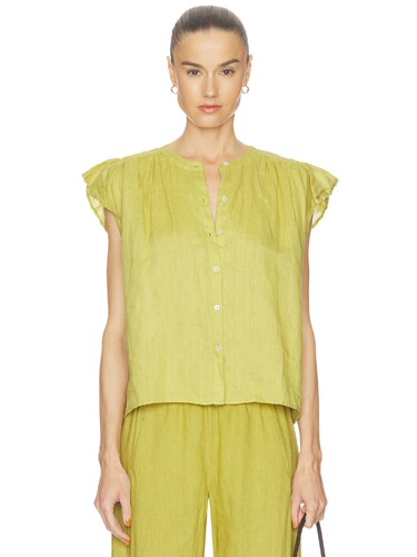 Velvet by Graham & Spencer Janey Woven Linen Top revolve小众