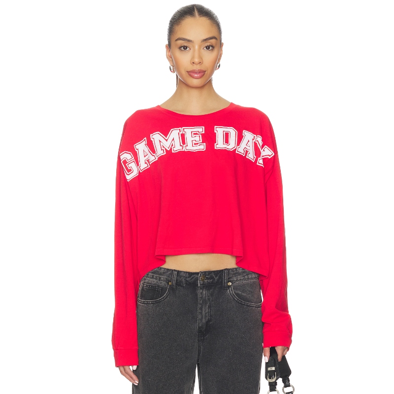 DAYDREAMER Game Day Meet ＆ Greet Long Sleeve Top Red y2k辣R