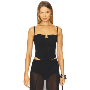 Anna October TULIP KISS 上装 黑色 y2k辣妹风REVOLVE小众新款