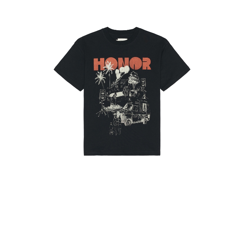 Honor The Gift 威少潮牌 BLOCK PARTY T恤 黑色REVOLVE小众新款