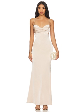 Katie May TARA 长裙 棕黄色REVOLVE小众新款