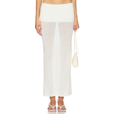 [春季新品]Geel DANNI 长款针织半身裙 白色REVOLVE小众新款