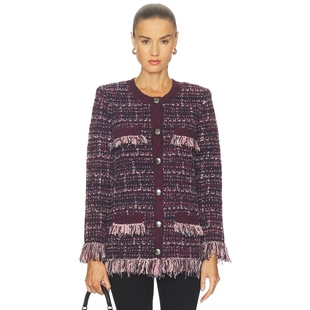 AGENCE PinkREVOLVE小众新款 KASTORIA Wine 开衫