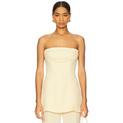 Sabina Musayev CLARO 无带上装 黄色 y2k辣妹风REVOLVE小众新款