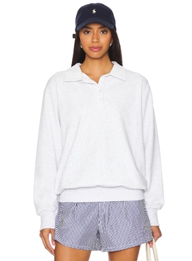 [冬季内搭]ALL THE WAYS纯色基础打底卫衣长袖上衣 淡灰色REVOLVE