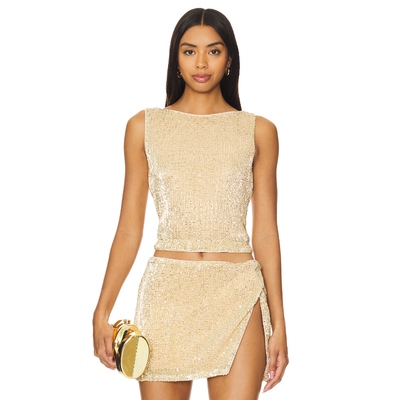 [春季新品]Lovers and Friends SELMA 上装金属金色辣妹风REVOLVE