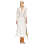 春季 新品 Helsa衬衫 式 收腰连衣裙结构感中长裙连身裙REVOLVE