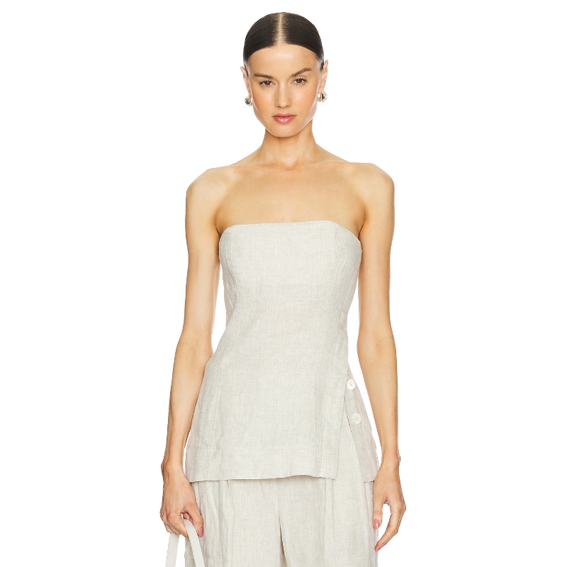 GRLFRND LINEN STRAPLESS TUNIC 上装REVOLVE小众新款