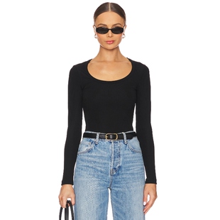 黑色长袖 Humanity 低圆领T恤 上衣REVOLVE小 RUMI Citizens