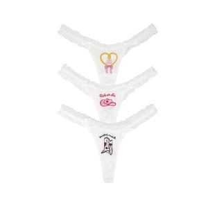 For Love & Lemons BACHELORETTE 丁字裤套装 白色REVOLVE小众新