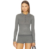 春季 新品 SNDYS VEDA 针织上衣灰色polo领学院风简约易搭REVOLVE