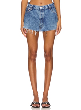 [冬季新品]EB Denim ANGELI 迷你半身裙 蓝色REVOLVE小众新款
