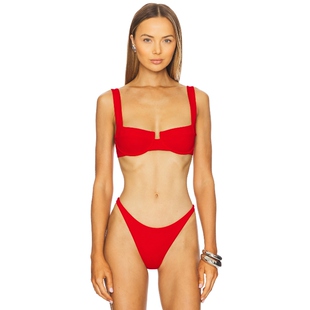 [春节穿搭]LSPACE COAST TO COAST比基尼文胸红色辣妹风REVOLVE