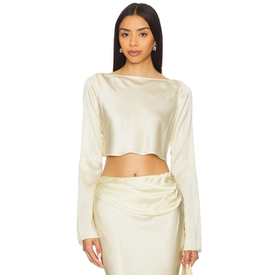 [冬季新品]Camila Coelho 上衣轻薄查米尤斯绉缎短款上装REVOLVE