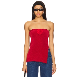 [春节穿搭]With Jean BELLE 上装 红色 y2k辣妹风REVOLVE小众新款