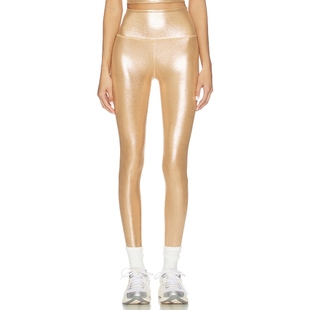 运动复古风REVOLVE小众新款 Beyond 金属棕色 打底裤 Yoga