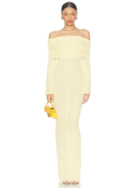 SER.O.YA GALLERIA 针织连衣裙保暖黄色REVOLVE小众新款