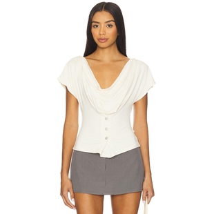 With Jean SIENNA 短袖上装 白色REVOLVE小众新款