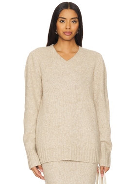 EAVES 毛衣静奢风象牙白V领宽松长袖针织上衣羊毛衫REVOLVE小众