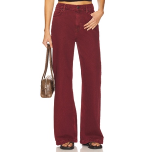 Free People 美式 春季 复古风RE 酒红色 新品 牛仔裤 STRIDE