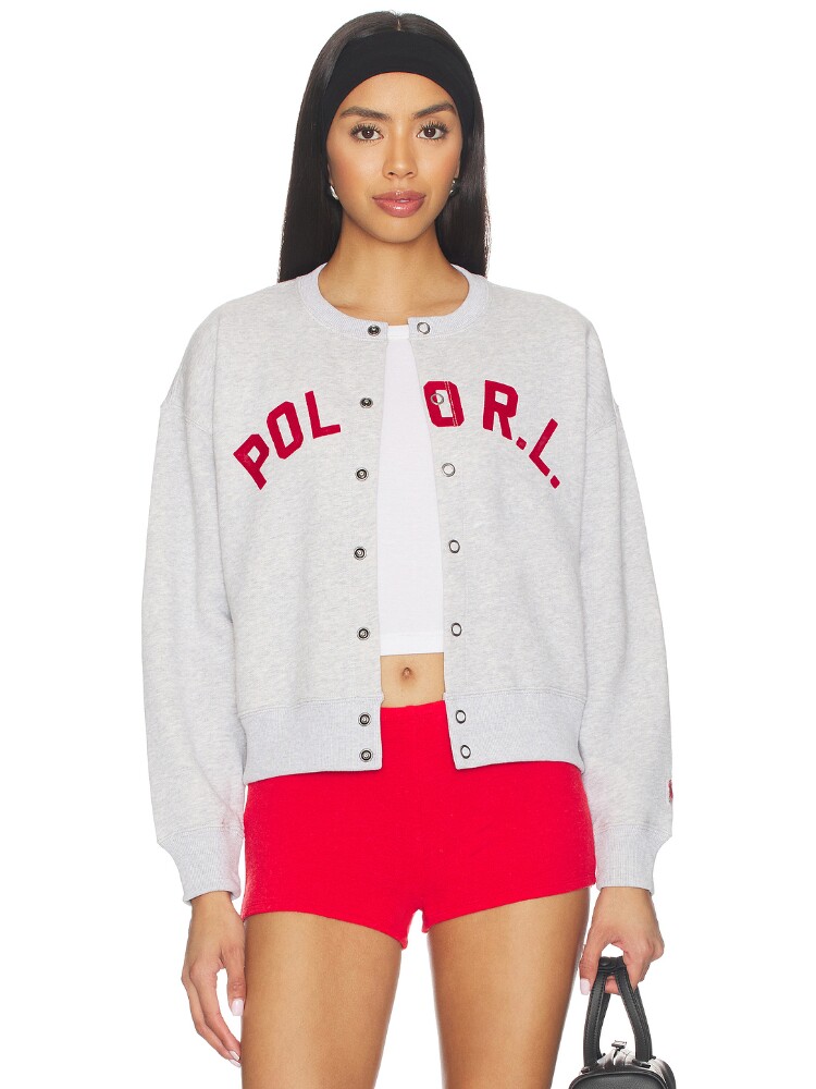 [春季新品]Polo&nbsp;Ralph&nbsp;Lauren灰色外套印花纽扣休闲夹克REVOLVE